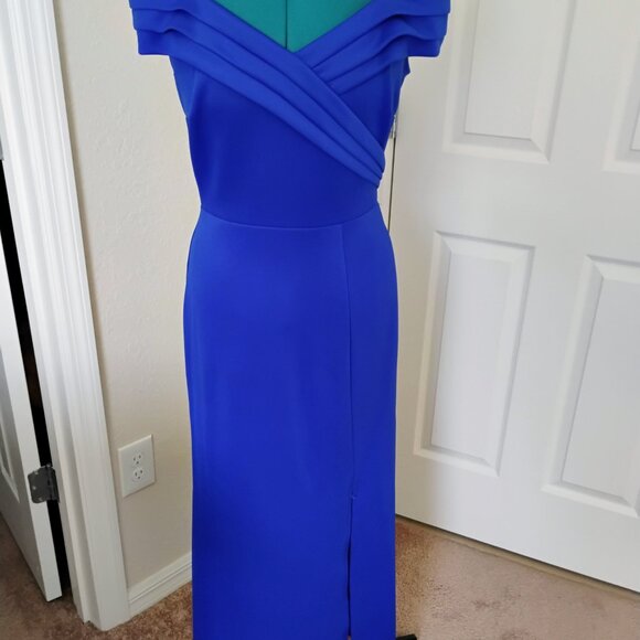 Alexa B Nites Royal Blue Dress Full Length Size 6 Polyester Spandex - Picture 3 of 11